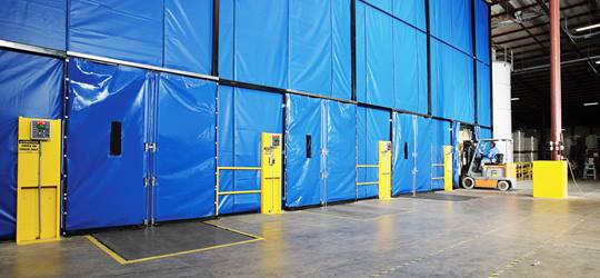 Loading dock curtain enclosure