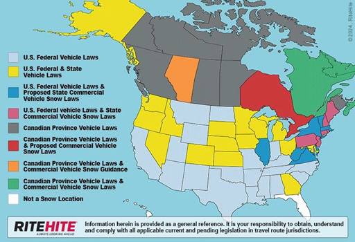 Snow Laws map - US and Canada